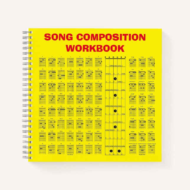 Guitar Chord Chart  Notebook (Front)