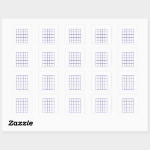 Guitar Chord Chart Template Light Purple Square Sticker