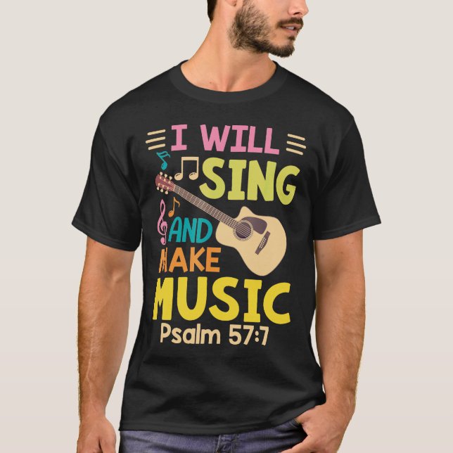 Guitar - Christian Music Church Singer Guitar Jesu T-Shirt (Front)
