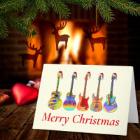 Guitar Christmas Funny Psychedelic Festive Music H
