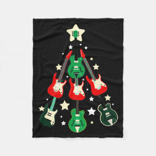 Guitar Christmas T Shirt Fleece Blanket