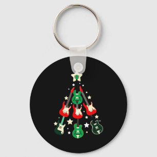 Guitar Christmas T Shirt  Key Ring