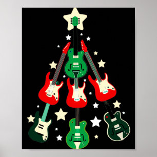 Guitar Christmas T Shirt  Poster