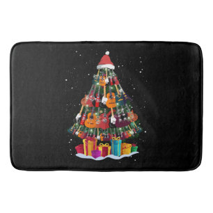 Guitar Christmas Tree Funny  Bath Mat