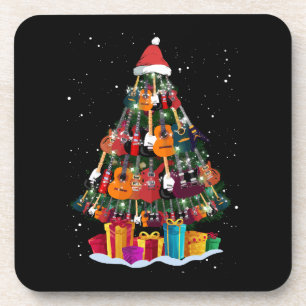 Guitar Christmas Tree Funny  Coaster