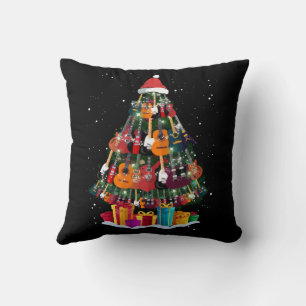 Guitar Christmas Tree Funny Cushion