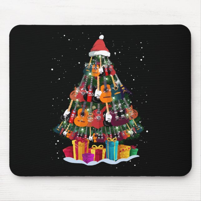 Guitar Christmas Tree Funny  Mouse Pad (Front)