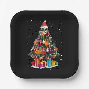 Guitar Christmas Tree Funny  Paper Plate