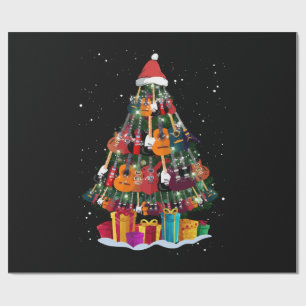 Guitar Christmas Tree Funny Wrapping Paper