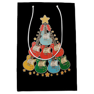 Guitar Christmas Tree Xmas Matching Family Holiday Medium Gift Bag