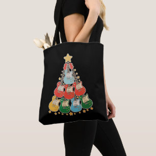 Guitar Christmas Tree Xmas Matching Family Holiday Tote Bag