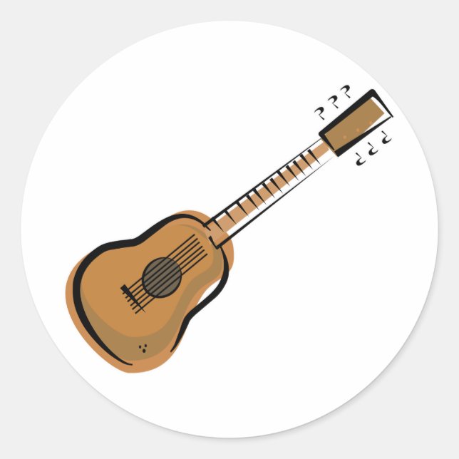 guitar classic round sticker (Front)