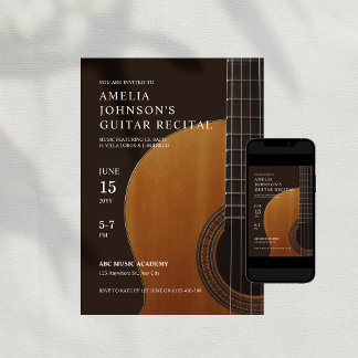 Guitar Classical Music Concert Recital Invitation