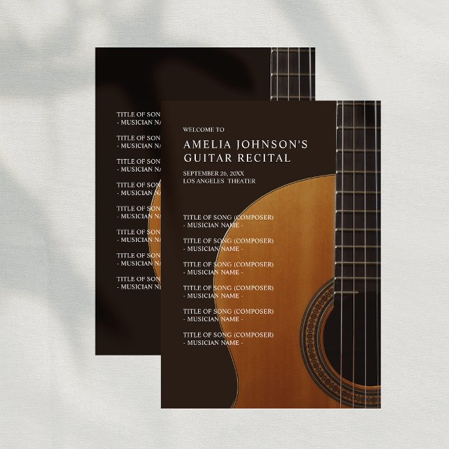 Guitar Classical Music Concert Recital Program Invitation (Guitar Classical Music Concert Recital Program)