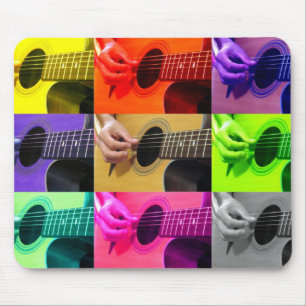 Guitar Collage of Colour Mousepad