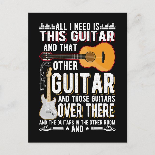 Guitar Collector Guitarist Funny Music Lover Postcard (Front)