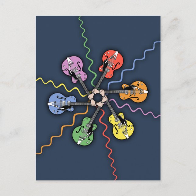 Guitar Colour Wheel Postcard (Front)