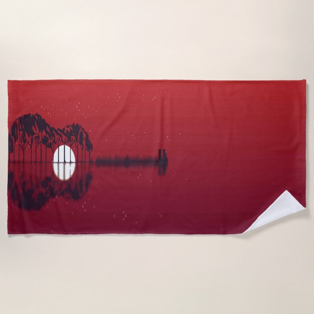 Guitar Cove  Beach Towel (Front)