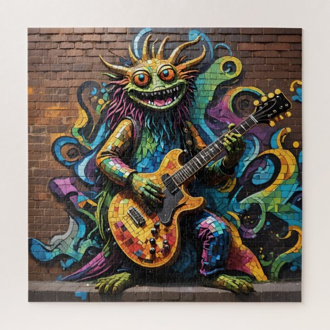 Guitar Creature Rainbow Graffiti Puzzle (Vertical)