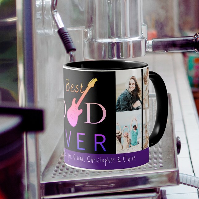 Guitar Dad Best Dad Ever Photo Collage Fathers Day Mug (Creator Uploaded)