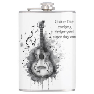 Guitar Dad personalised flask. Father's Day  Hip Flask