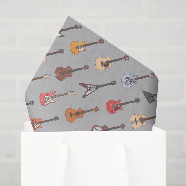 Guitar Decoupage Paper, Music Tissue Paper (Gift Bag)