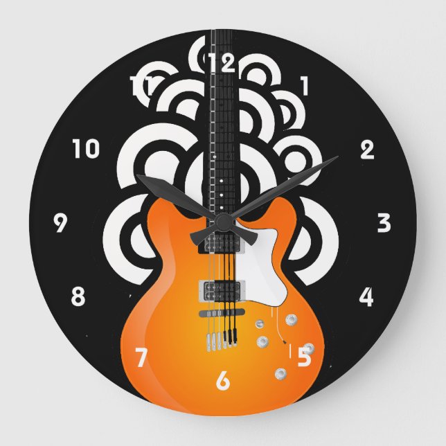 Guitar Design Wall Clock (Front)