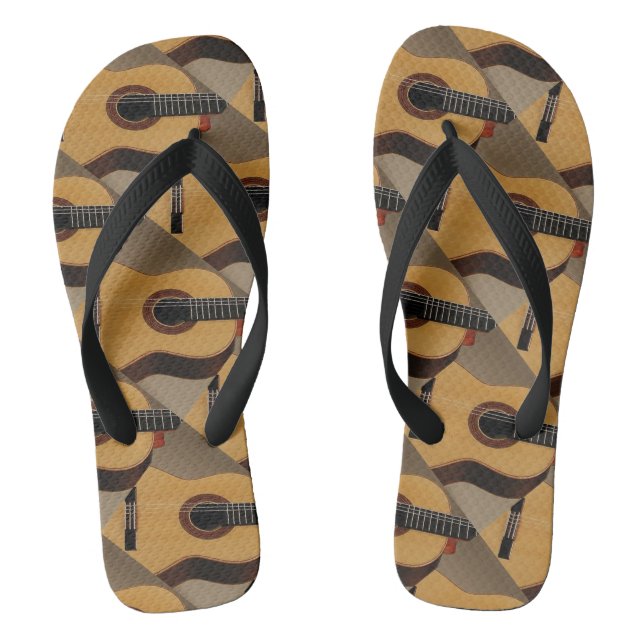 Guitar Design Wide Straps, Womens 5/6 - Mens 4/5 Jandals (Footbed)