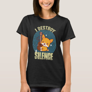 Guitar Destroy Silence Cute Fox Guitarist Rock gui T-Shirt
