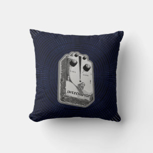 Guitar Distortion Pedal, Grey/White All-Over-Print Cushion