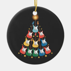 Guitar Electric Music Instruments Christmas Tree Ceramic Tree Decoration