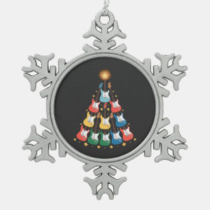 Guitar Electric Music Instruments Christmas Tree  Snowflake Pewter Christmas Ornament