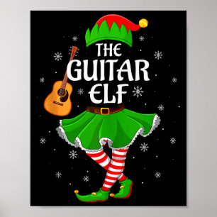 Guitar Elf Christmas Family Girls Women Elf Squad  Poster