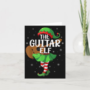 Guitar Elf Christmas Girls Women Elf Squad Xmas Fa Card
