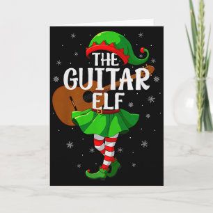 Guitar Elf Christmas Girls Women Elf Squad Xmas Fa Card