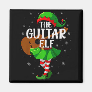 Guitar Elf Christmas Girls Women Elf Squad Xmas Fa Magnet