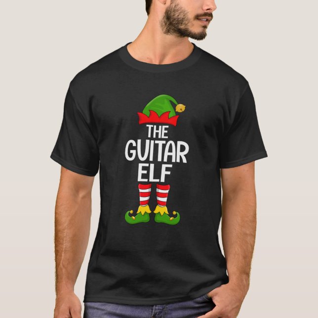 Guitar Elf Matching Family Elf Squad Guitarist Chr T-Shirt (Front)