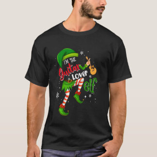 Guitar Elf Matching Family Group Xmas Party Pajama T-Shirt