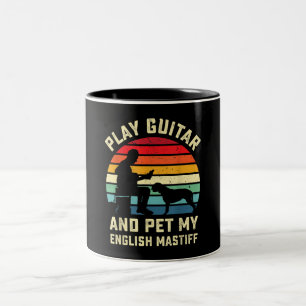 Guitar English Ma Lover Guitarist Pet Dog Owner Two-Tone Coffee Mug