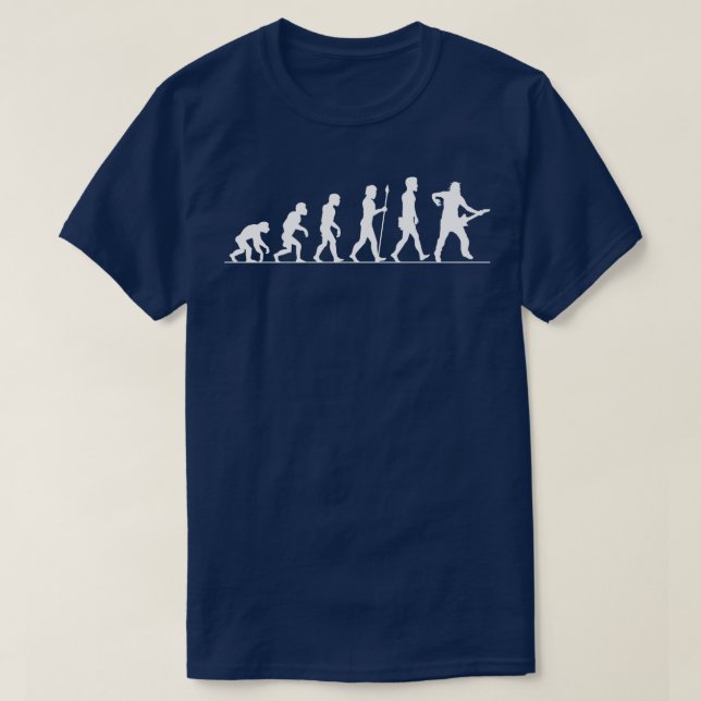 Guitar Evolution Funny Gift For Rocker Guitar Play T-Shirt (Design Front)