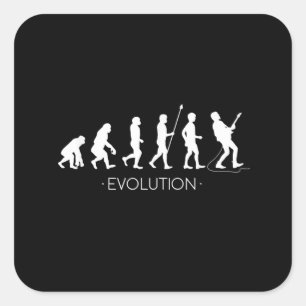 Guitar Evolution of Guitarist Rock Music Guitar Square Sticker