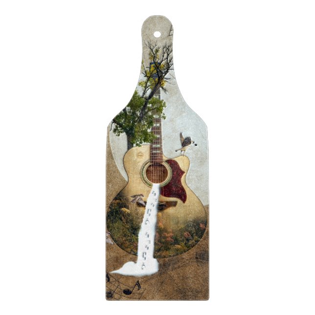 Guitar Fantasy Decorated Cutting Board (Front)