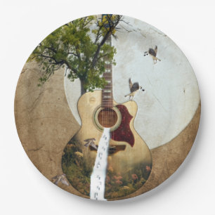 Guitar Fantasy Decorated Paper Plate