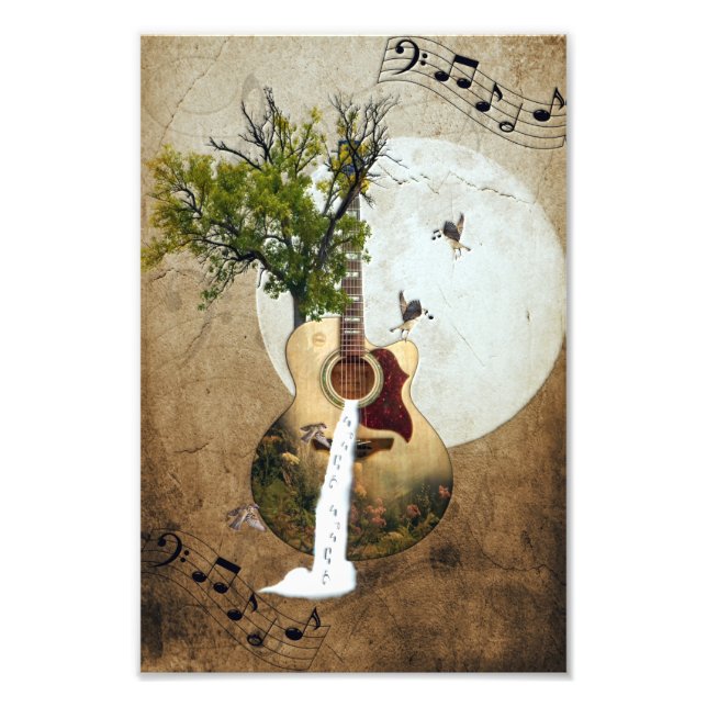 Guitar Fantasy Decorated Photo Print (Front)