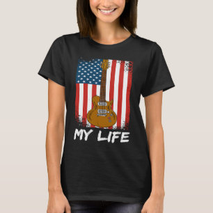 Guitar Flag My Life Country Rock Guitarist Music C T-Shirt