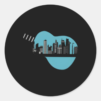 Guitar For Guitarist Musician Guitar Player Classic Round Sticker