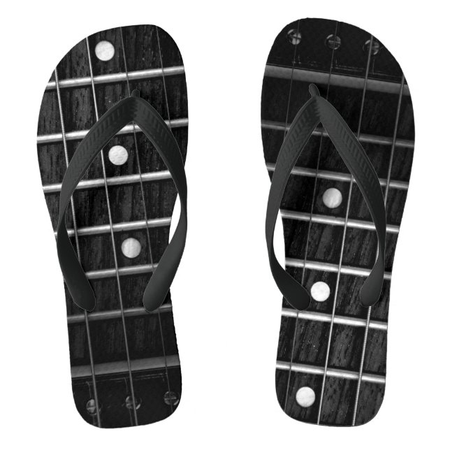 Guitar Fretboard Monochrome Flip flops (Footbed)