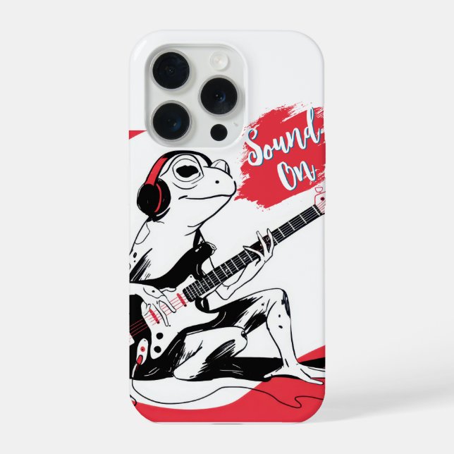 Guitar Frog – Cool Music Animal Art iPhone Case (Back)