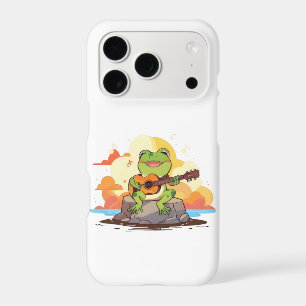 Guitar Frog Sunset Kawaii Music Design