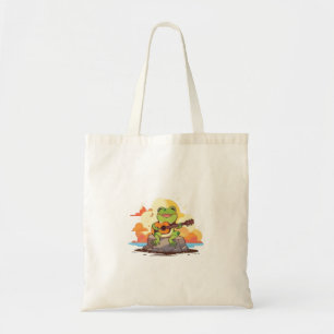 Guitar Frog Sunset Kawaii Music Design Tote Bag
